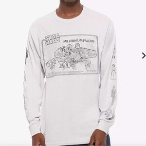 Star Wars Millennium Falcon White Long Sleeve Shirt (212)